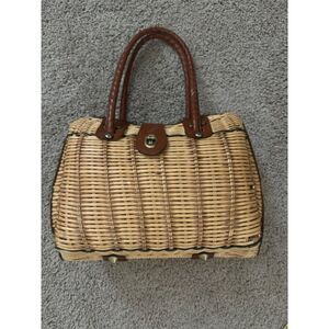 Patricia Nash Wicker Satchel, Tan/Brown.